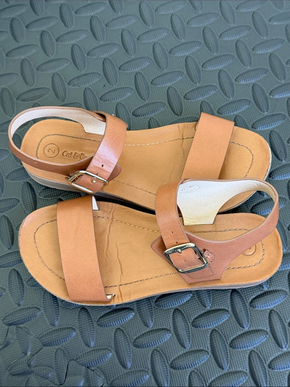 Cat & Jack Tan Open-Toe Strap Sandals for Kids